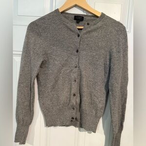 J. Crew Gray Cardigan Sweater Classic Knit